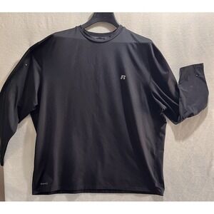 RUSSELL DRI-POWER‎ SHIRT Mens 3XL Athletic Black Long Sleeve